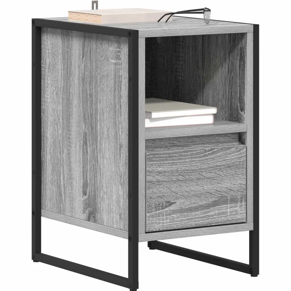 vidaXL Nachtkastje 2 st Grijs Sonoma 39,5 x 30 x 50 cm Bewerkt hout