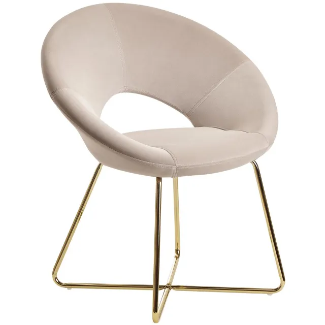 Cosmo Casa Eetkamerstoel - IJzeren onderstel - Beige