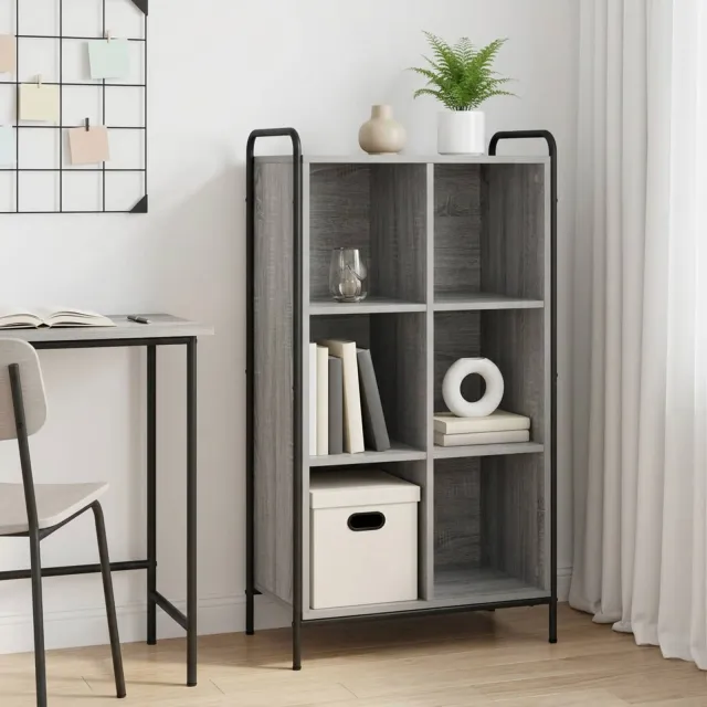 vidaXL Boekenkast 57 x 33 x 111 cm Bewerkt hout Grijs Sonoma, foto 2