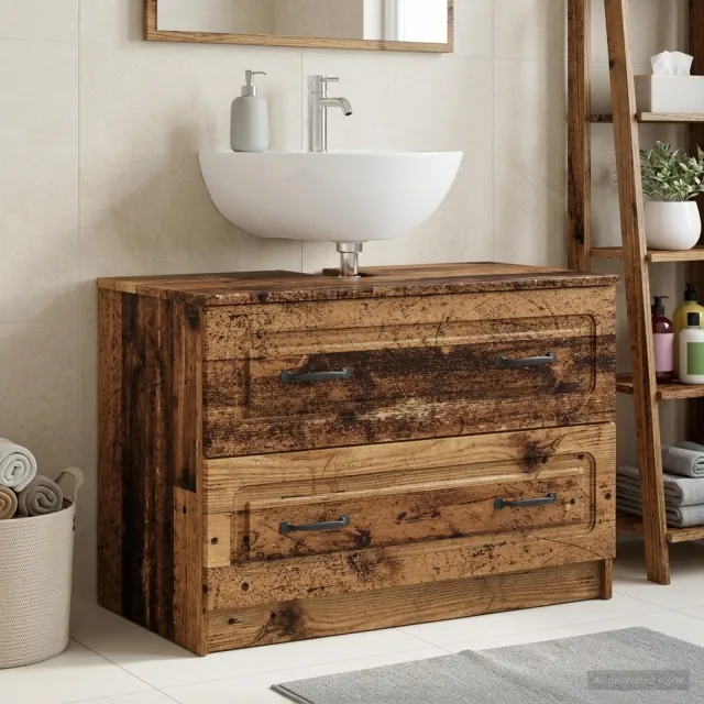 vidaXL Badkamer wastafelkast UTRECHT Oud hout 82 x 41 x 56 cm Bruin