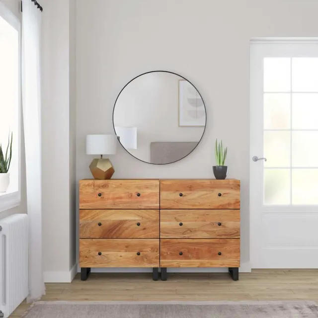 vidaXL Dressoirs 2 st 60x33x75 cm massief acaciahout bruin, foto 2