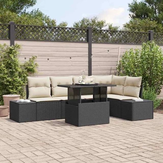 vidaXL Tuin Sofa Set 6 st Zwart poly rattan, foto 2