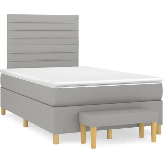 vidaXL Boxspring met matras stof lichtgrijs 120x190 cm grijs