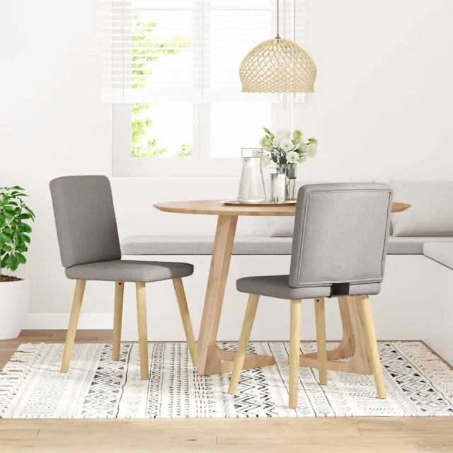 vidaXL Eetkamerstoelen draaibaar 2 st stof taupe