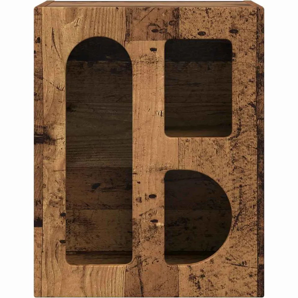 vidaXL Nachtkastje ELST Oudhout 40 x 35 x 50 cm Bewerkt hout bruin, foto 4