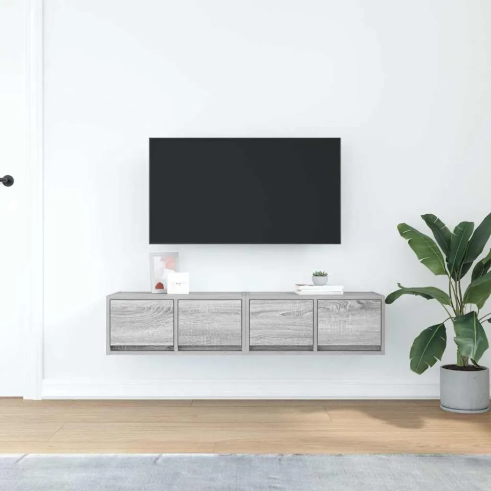 vidaXL Tv-meubelen 2 st 60x31x25,5 cm bewerkt hout grijs sonoma eiken, foto 4