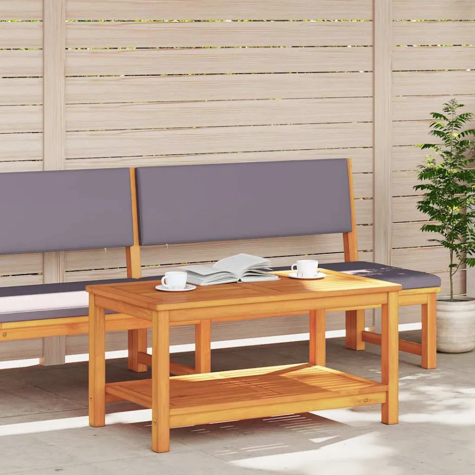 vidaXL Bijzettafel Olie naturel 90 x 50 x 45 cm Massief Acaciahout, foto 2