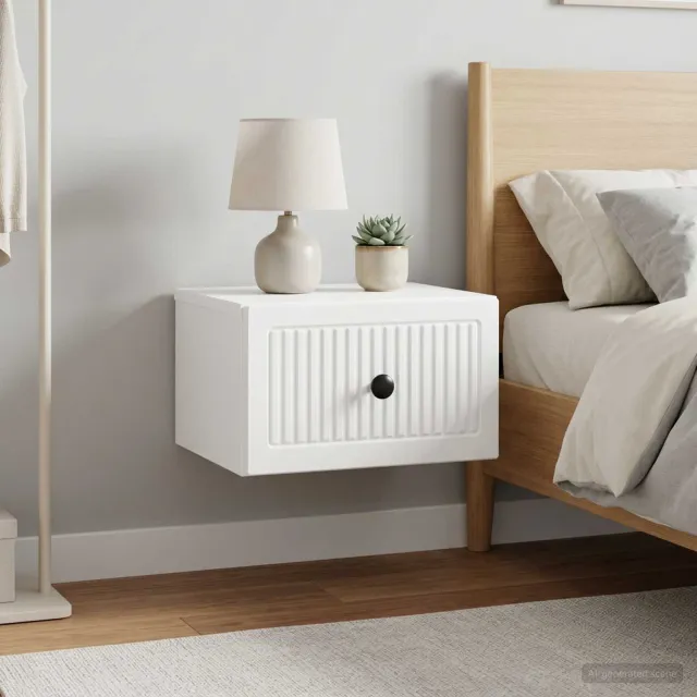 vidaXL Wandbeugel Bedkast 2 st Hoogglans Wit 33 x 34,5 x 20 cm, foto 2