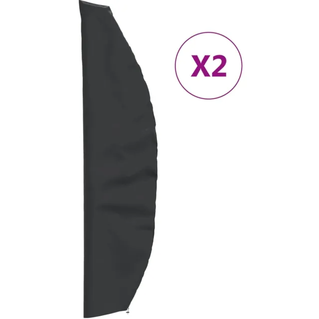 vidaXL Parasolhoezen 2 st 280x30/81/45 cm 420D oxford stof Zwart