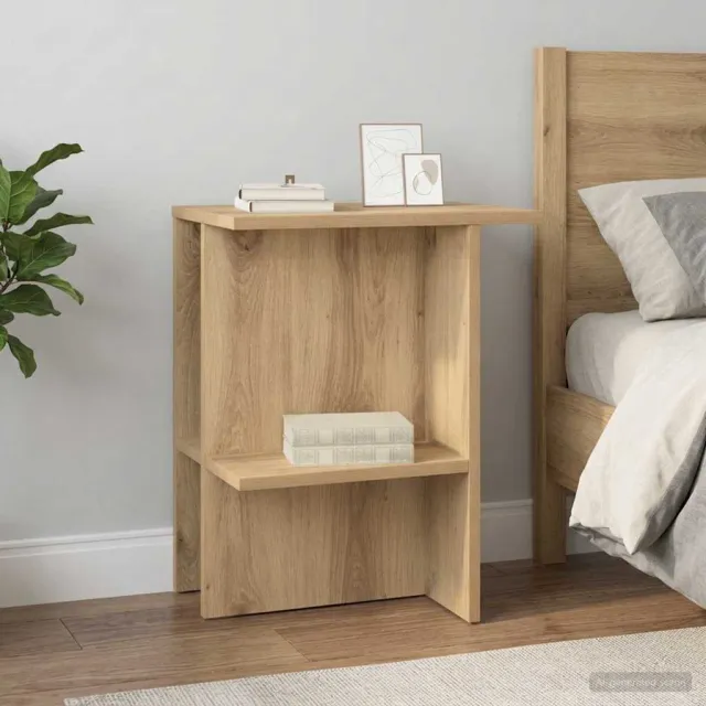 vidaXL Salontafel Artisanaal eiken 40 x 30 x 49 cm Bewerkt hout Bruin