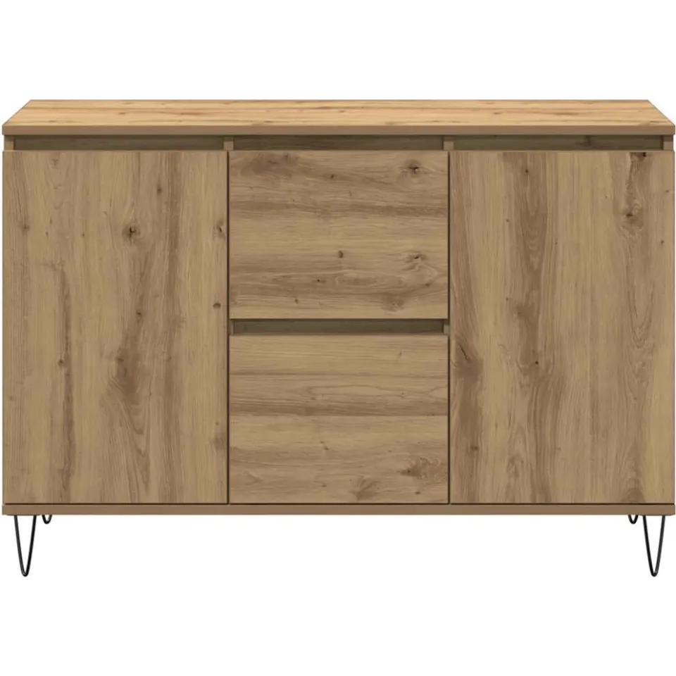 vidaXL Dressoir 101,5x35x70 cm bewerkt hout artisanaal eikenkleurig Bruin
