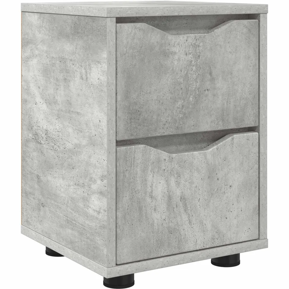 vidaXL Nachtkastje Beton Grijs 30,5 x 30 x 43 cm Bewerkt hout, foto 3