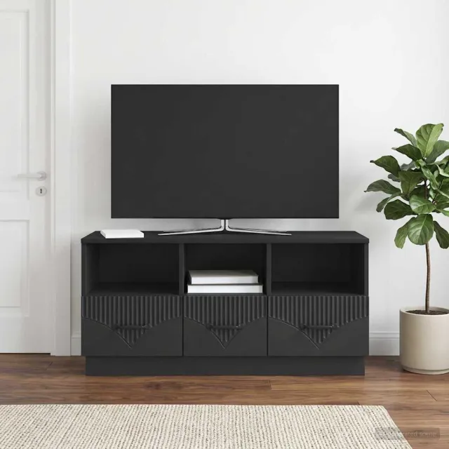 vidaXL TV-kast met lade Zwart 102 x 34,5 x 47 cm Bewerkt hout