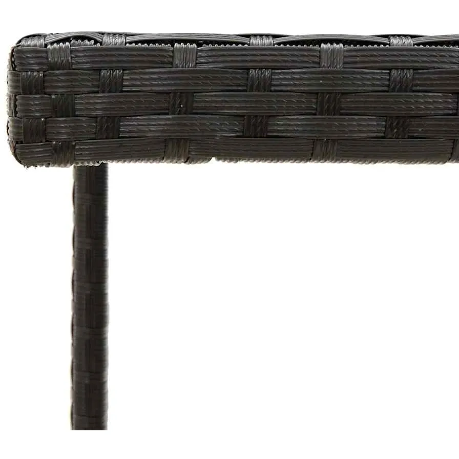vidaXL Tuintafel 109x107x74 cm poly rattan en glas zwart, foto 3
