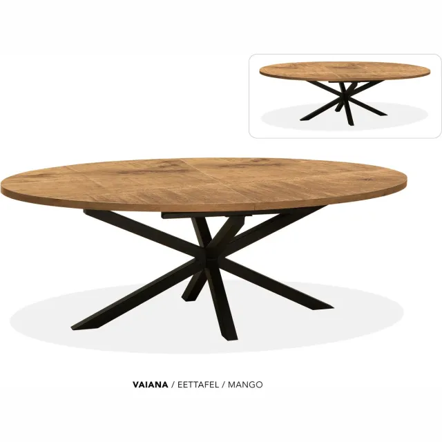 Maxfurn Ovale uitschuiftafel 220/280 | Zeer krasvast | Kleur: Mango