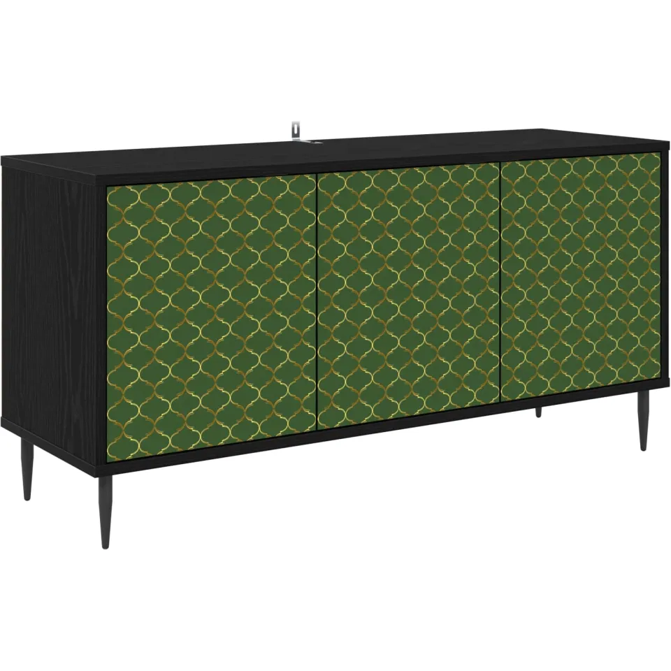 vidaXL Tv-meubel GELEEN 102 x 33 x 51 cm Zwart eiken Bewerkt hout, foto 3