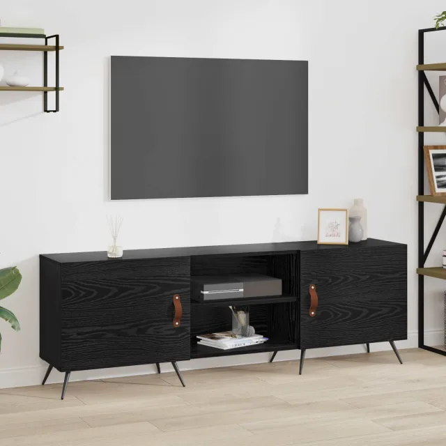 vidaXL TV-kast 150 x 30 x 50 cm Zwart eiken Bewerkt hout, foto 2