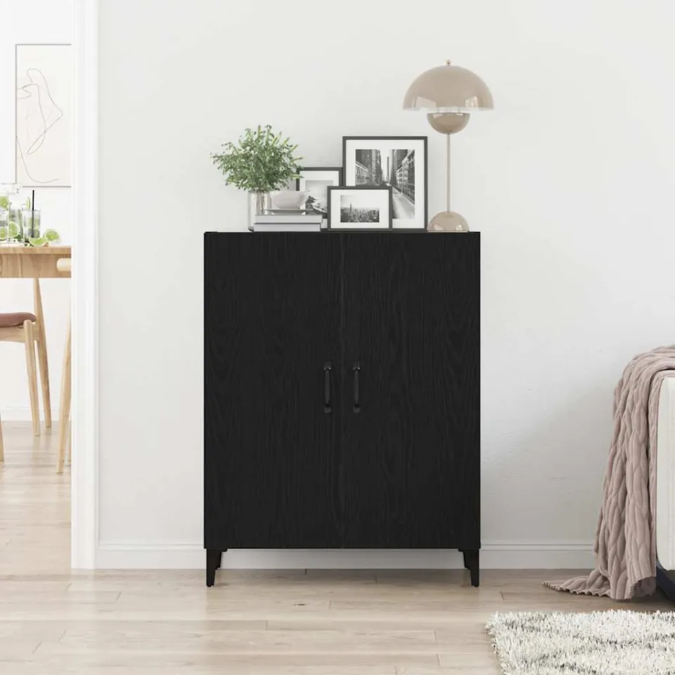 vidaXL Dressoir 69,5x34x90 cm spaanplaat zwart eikenkleurig, foto 3