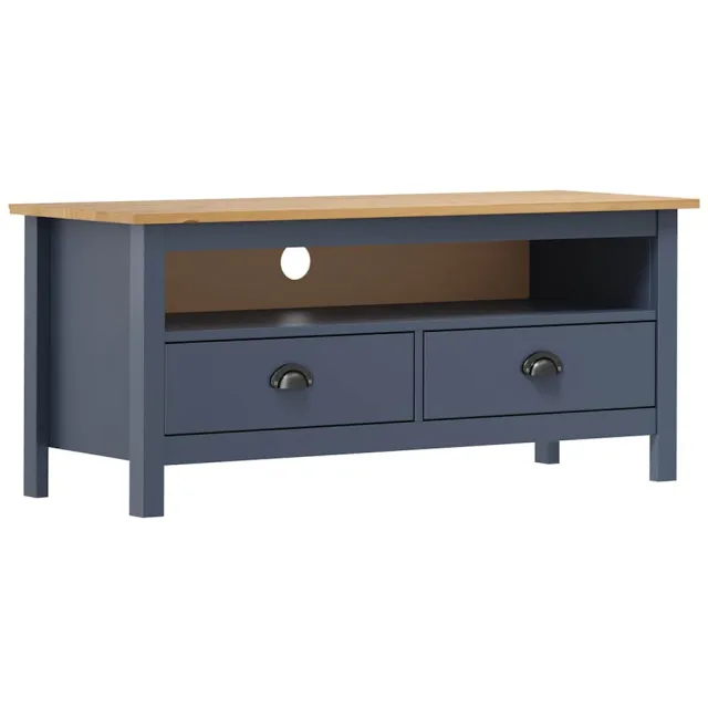 vidaXL Tv-meubel Hill 110x40x47 cm massief grenenhout grijs