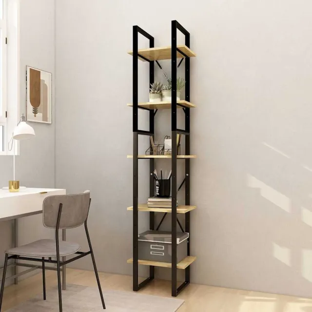 vidaXL Boekenkast met 5 schappen 40x30x175 cm massief grenenhout bruin, foto 2