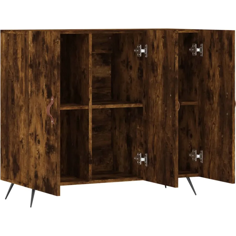 vidaXL Dressoir 90x34x80 cm bewerkt hout gerookt eikenkleurig