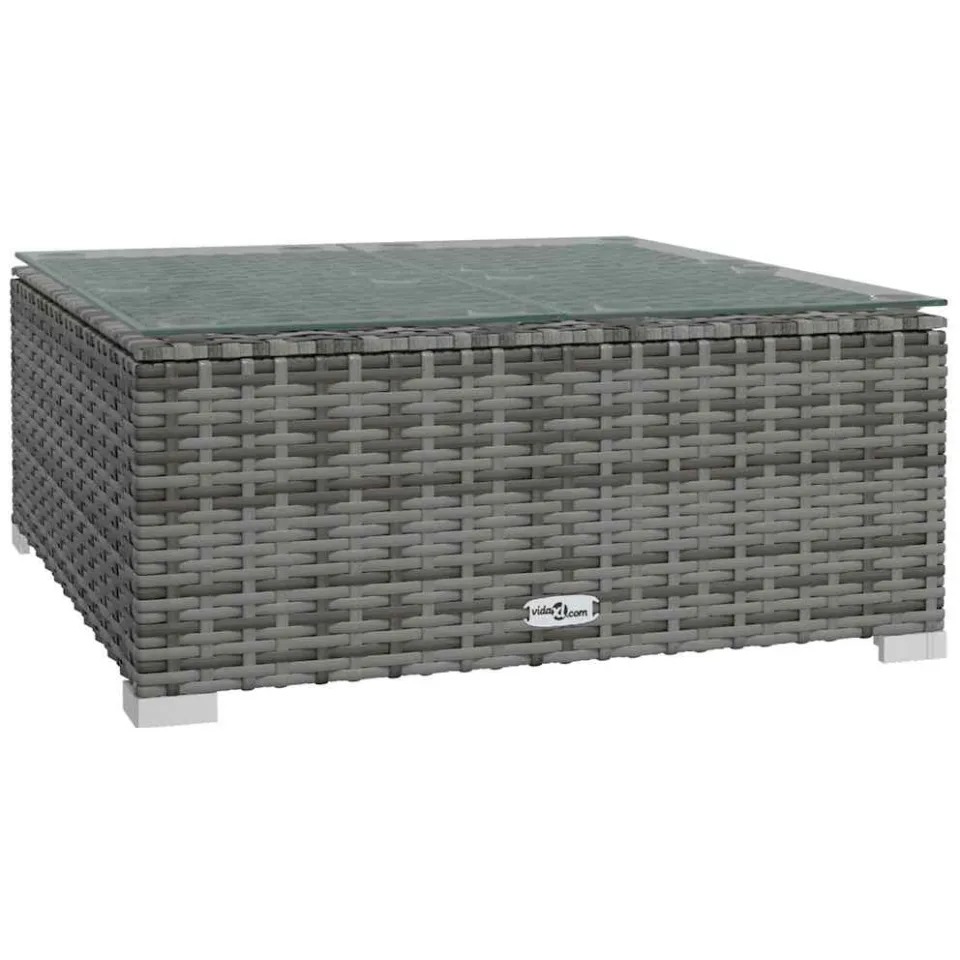vidaXL 5-delige Loungeset met kussens poly rattan grijs, foto 4