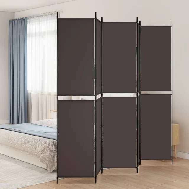vidaXL Kamerscherm met 5 panelen 250x220 cm stof bruin, foto 2