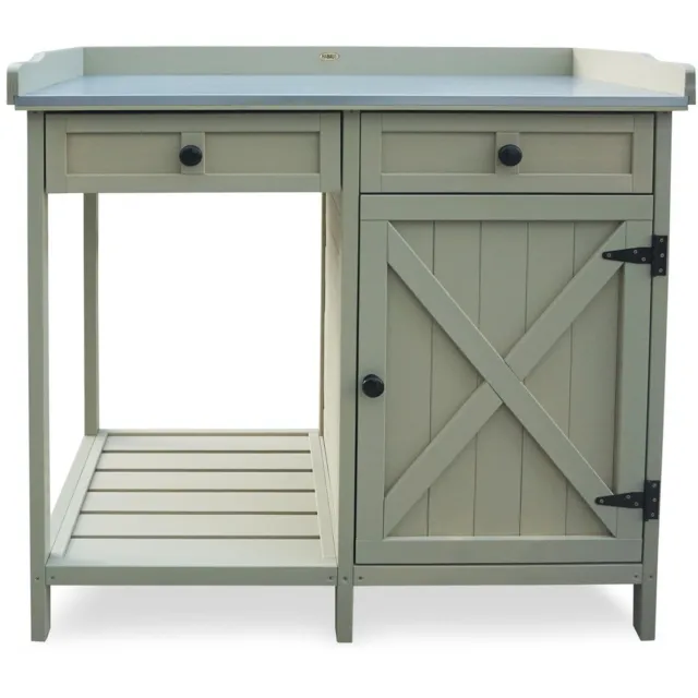Duraxl Tuintafel - Met onderkast - Grijs - 98 x 48 x 95 cm