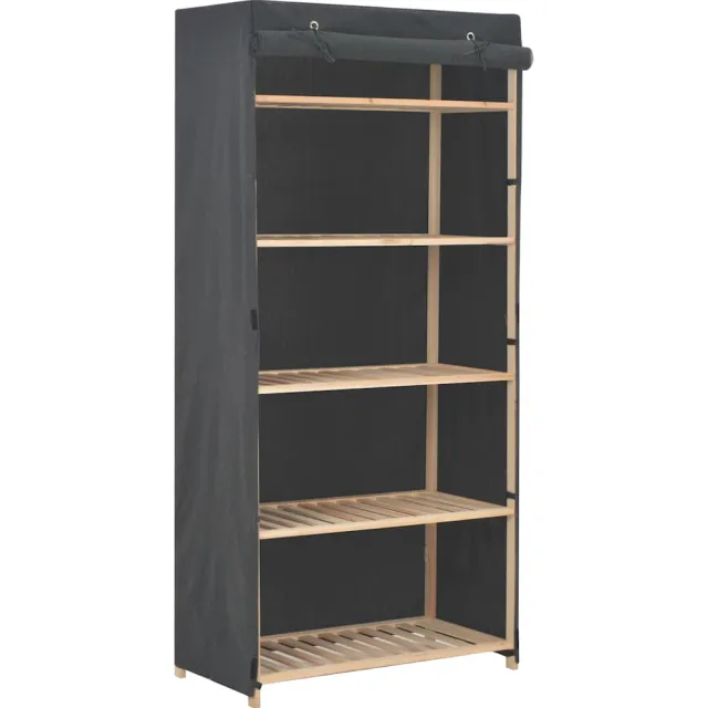 vidaXL Kledingkast 79x40x170 cm stof grijs