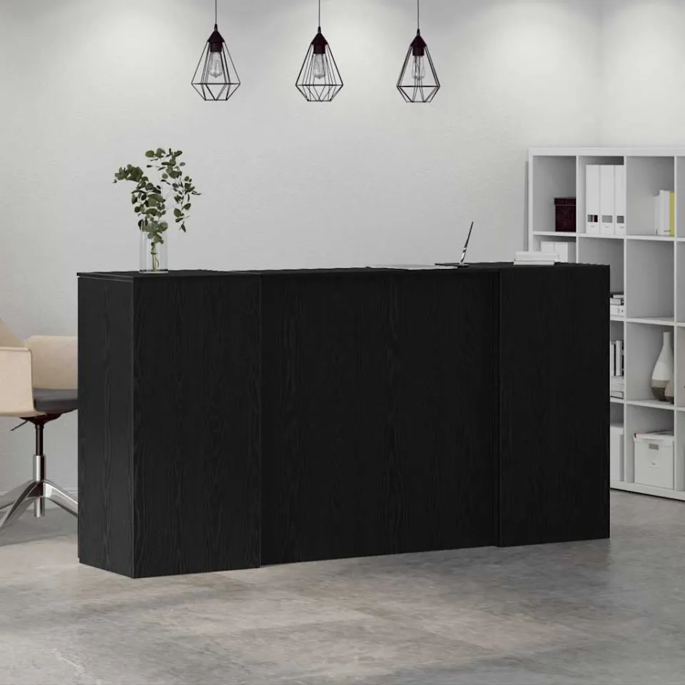 vidaXL Receptiebalie 200x50x103,5 cm bewerkt hout zwart eikenkleur, foto 4