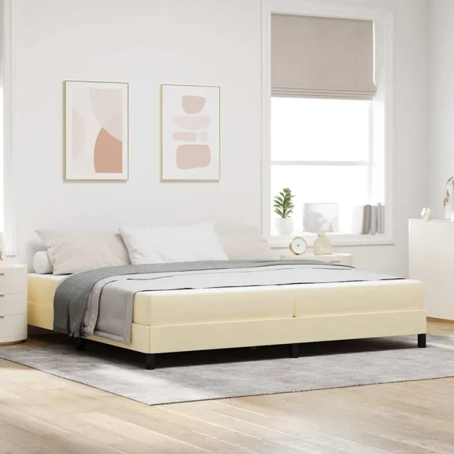 vidaXL Boxspringbed Crème 200 x 200 cm Stof