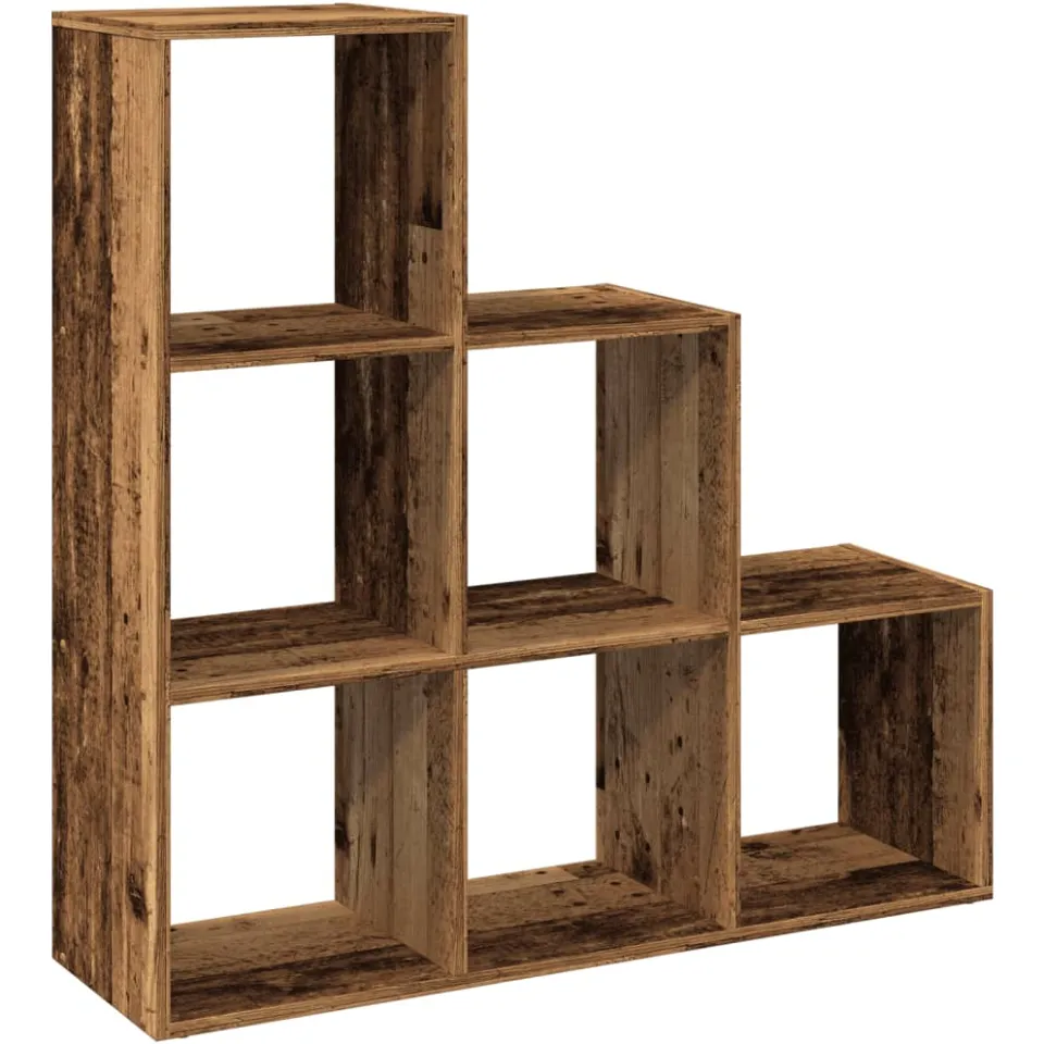 vidaXL Kamerscherm / boekenkast 3-laags 99x29x99 cm hout oud houtkleur bruin, foto 3