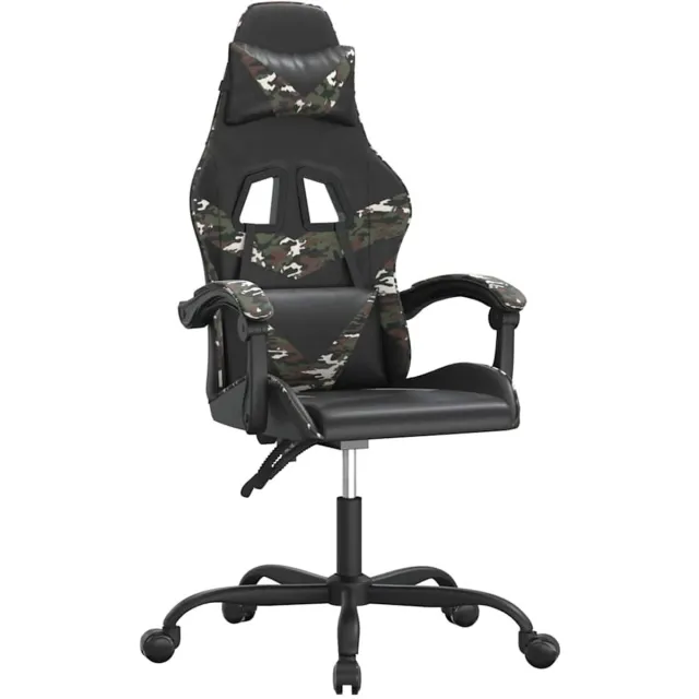 vidaXL Gamestoel - draaibaar - kunstleer - zwart - en - camouflage