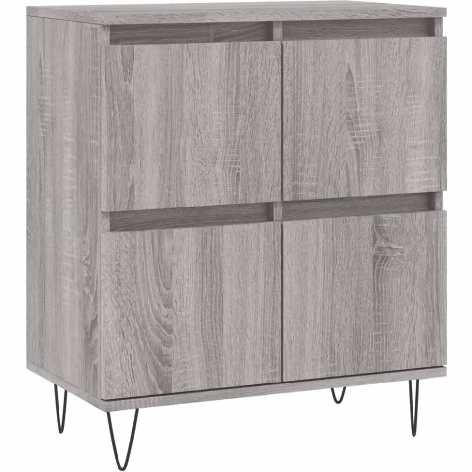 vidaXL Dressoir 60x35x70 cm bewerkt hout grijs sonoma eikenkleurig, foto 3