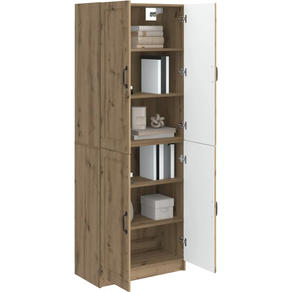 vidaXL Kastenset 2 st Artisanaal eiken 66 x 34,5 x 87 cm Bewerkt hout Bruin