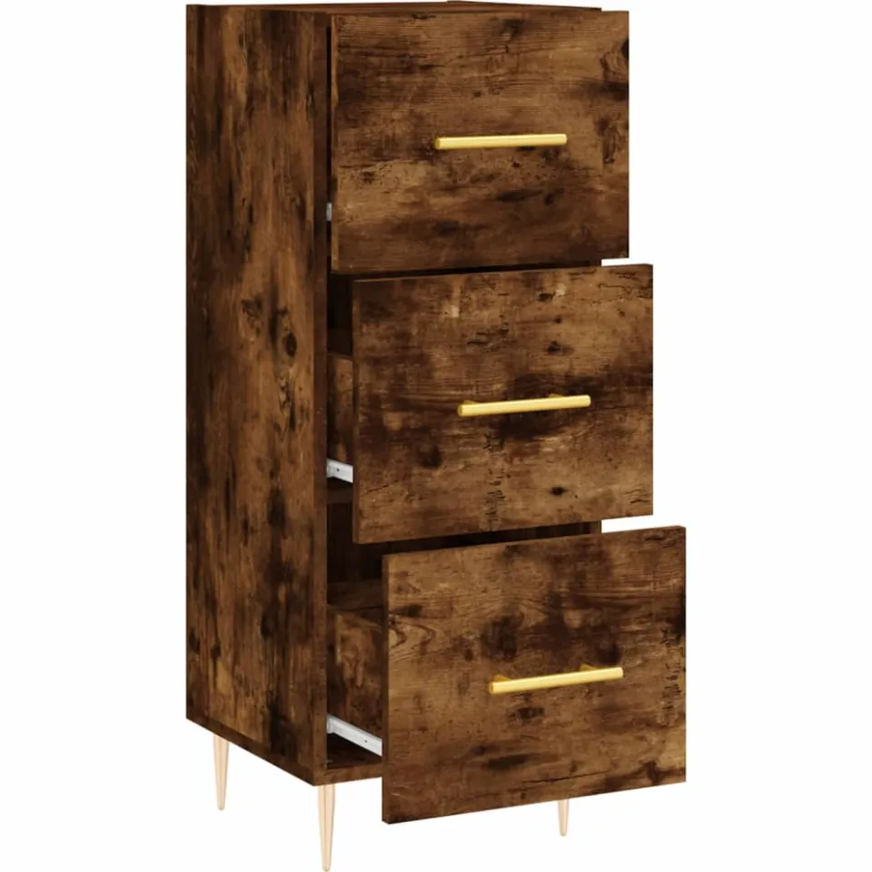 vidaXL Dressoir 34,5x34x90 cm bewerkt hout gerookt eiken