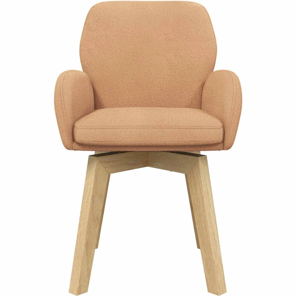 vidaXL Draai Eetstoelen 2 st Bouclé Beige 54 x 58 x 87 cm