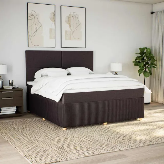 vidaXL Boxspring met matras stof donkerbruin 180x200 cm bruin