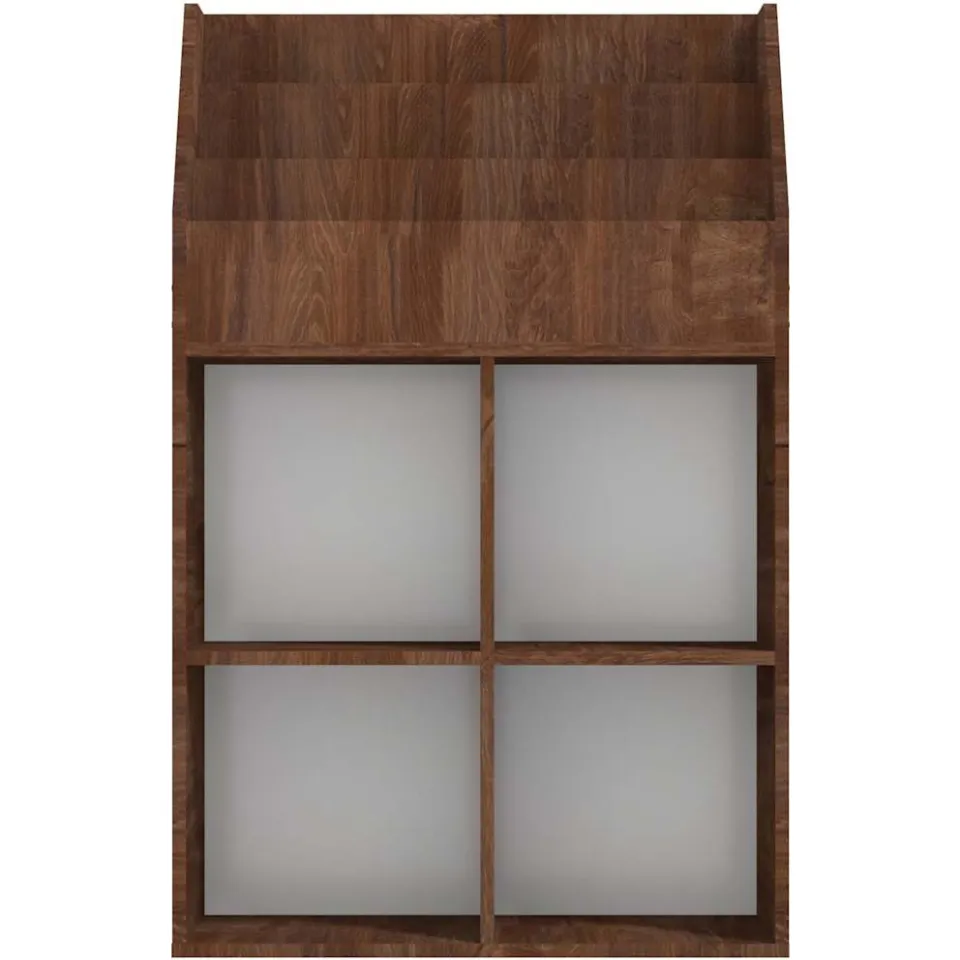 vidaXL Kindertijdschriftenrek 71x30x114 cm bewerkt hout bruineiken, foto 4