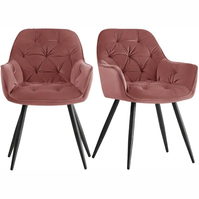 Corenia Eetkamerstoel – Stoel – Kuipstoel – Woonkamerstoel – Draaistoel – Velvet Bekleding – Metalen Poten – Stevig Multiplex Frame – Comfortabel Zitkussen – Rozetint