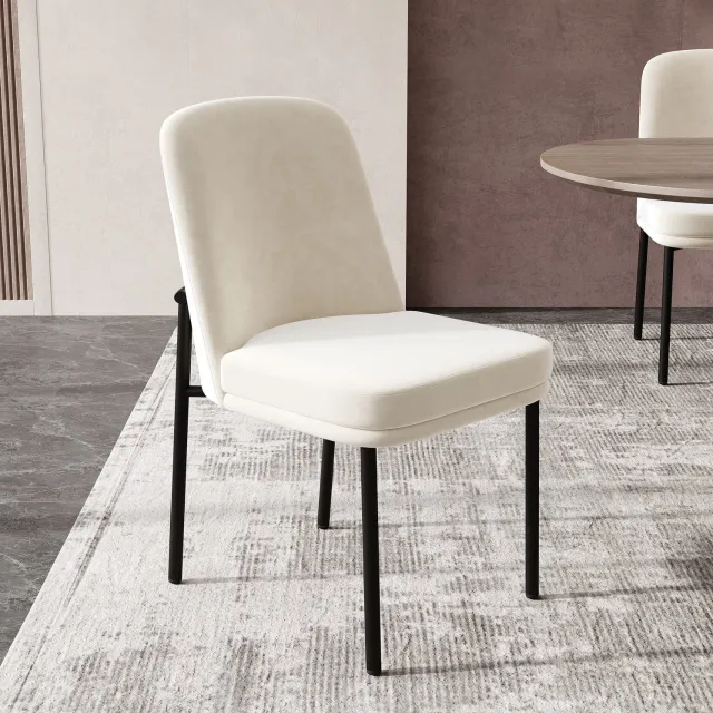 Maisentiel Eetkamerstoelen set van 2 - 42,5 x 53 x 82 cm - Velvet - Beige