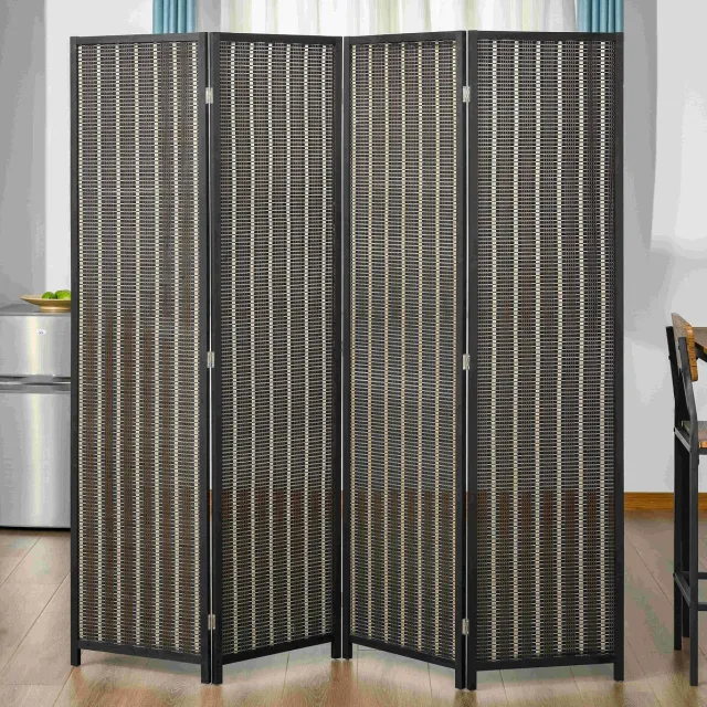 MODFU Kamerscherm-4-Delig-Opvouwbaar-Bamboe-Bruin-180 X 180 Cm Brown