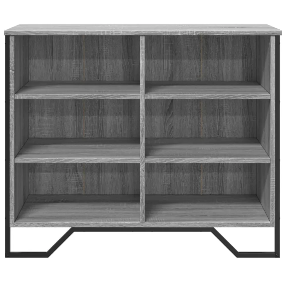 vidaXL Dressoir 91x35,5x74,5 cm bewerkt hout grijs sonoma eikenkleurig, foto 4