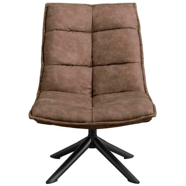 Nest of Nora Draaifauteuil Liv - Comfortabele relaxstoel - Taupe microleder Lichtbruin