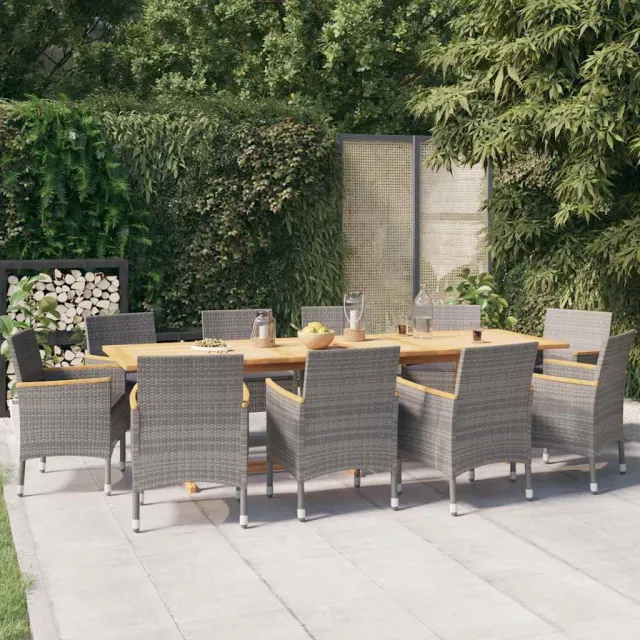 vidaXL 11-delige Tuinset met kussens grijs, foto 2