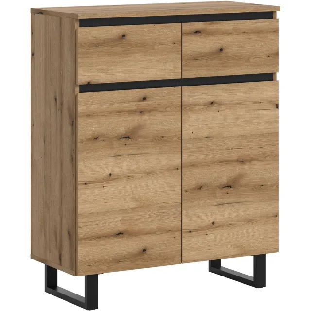 Furnilux Tomasa ladekast Evoke Oak NB Zwart - 36x80x99cm