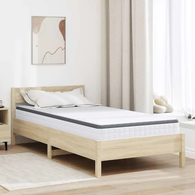 vidaXL Matras Medium zacht 100 x 200 cm Wit en Grijs