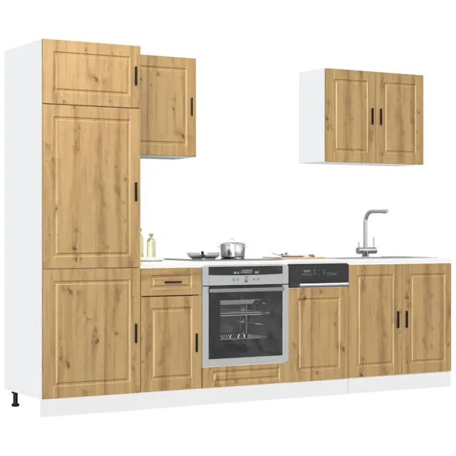 vidaXL 7-delige Keukenkastenset Kalmar bewerkt hout artisanaal eiken