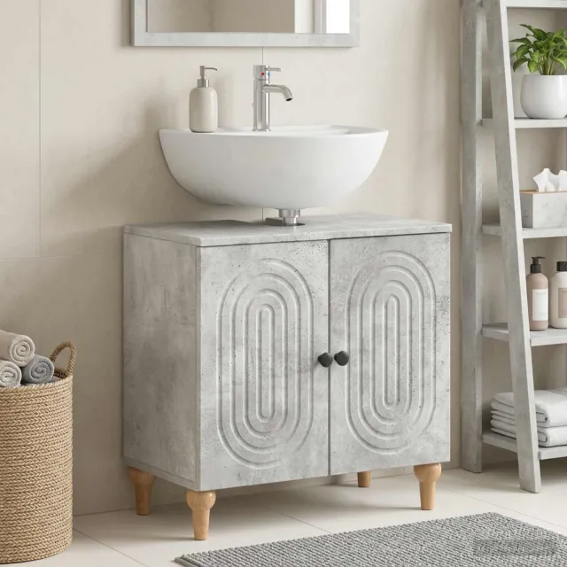 vidaXL Badkamer wastafelkast ALKMAAR Betongrijs 59,5 x 31,5 x 59 cm