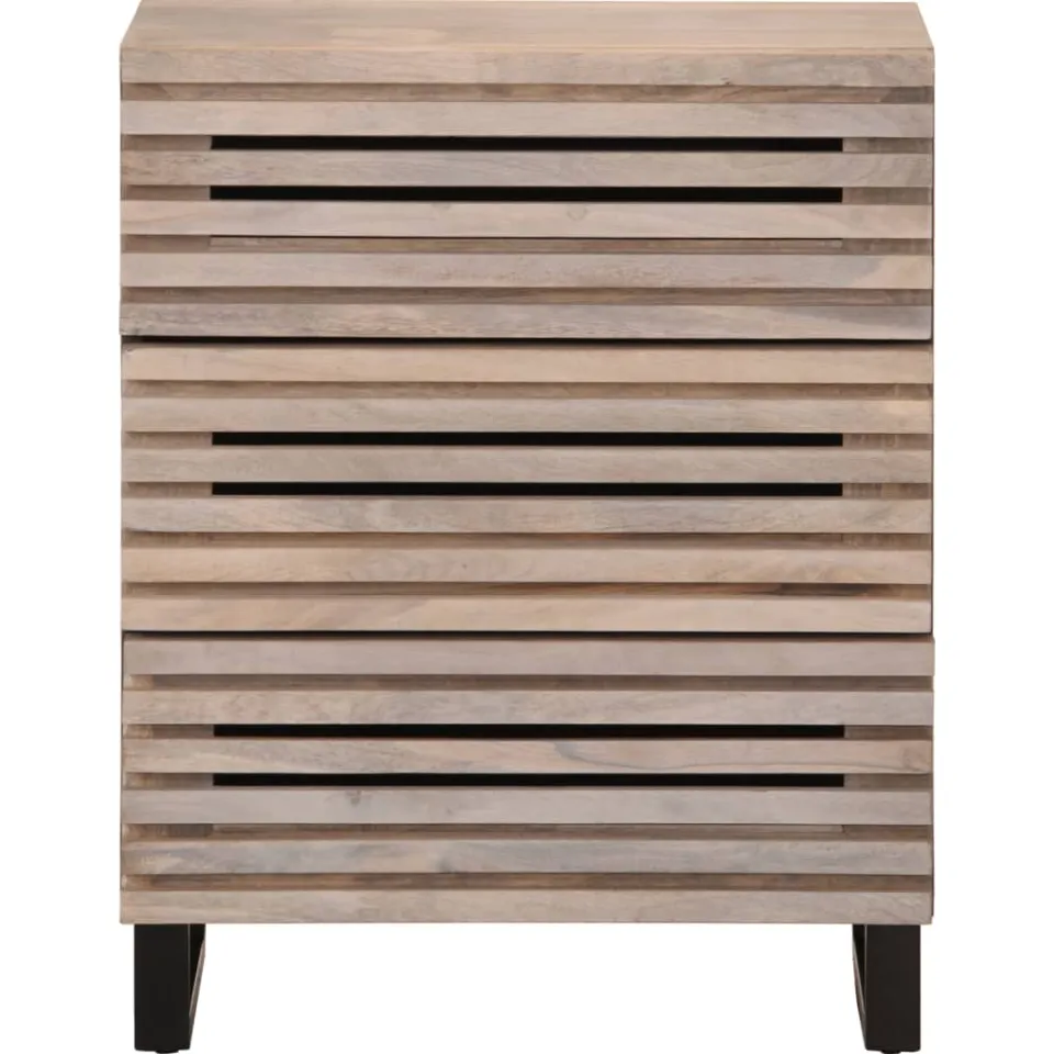 vidaXL Dressoirs 2 st 60x34x75 cm massief mangohout bruin, foto 4
